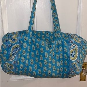 Vera Bradley Blue & Lime Paisley Print Duffle
